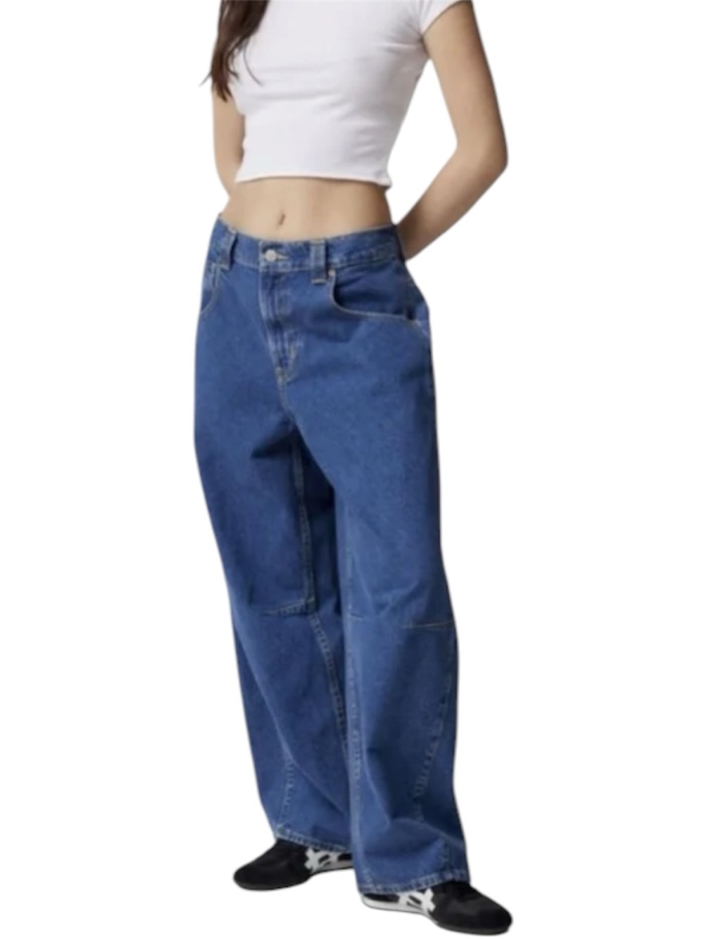 Urban Outfitters BDG RIH Mid-Rise Extreme Wide Leg Jeans Dark Wash Womens 29